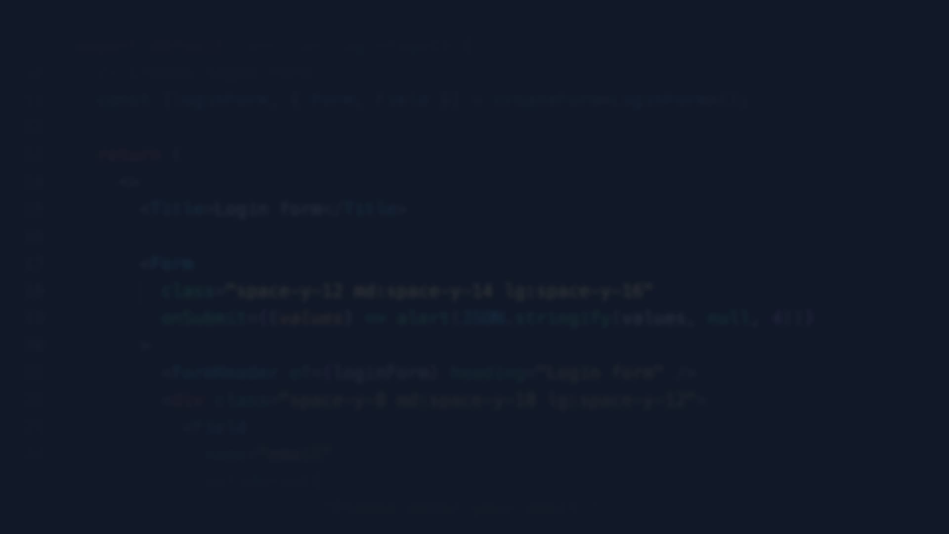 Blurred TypeScript JSX code